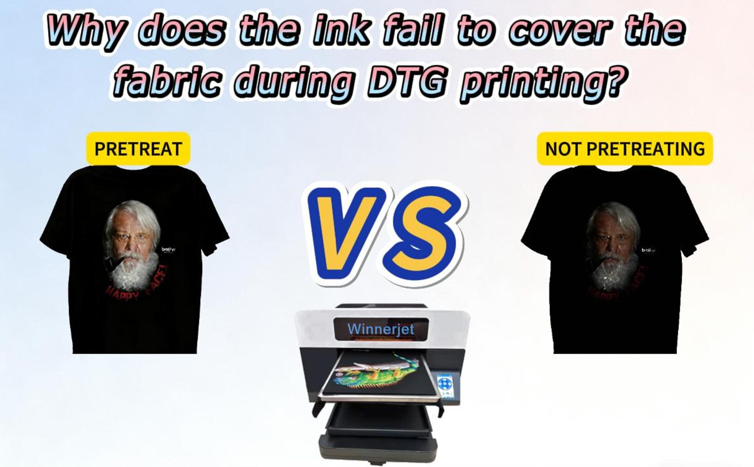 Why does the ink fail to cover the fabric during DTG printing?