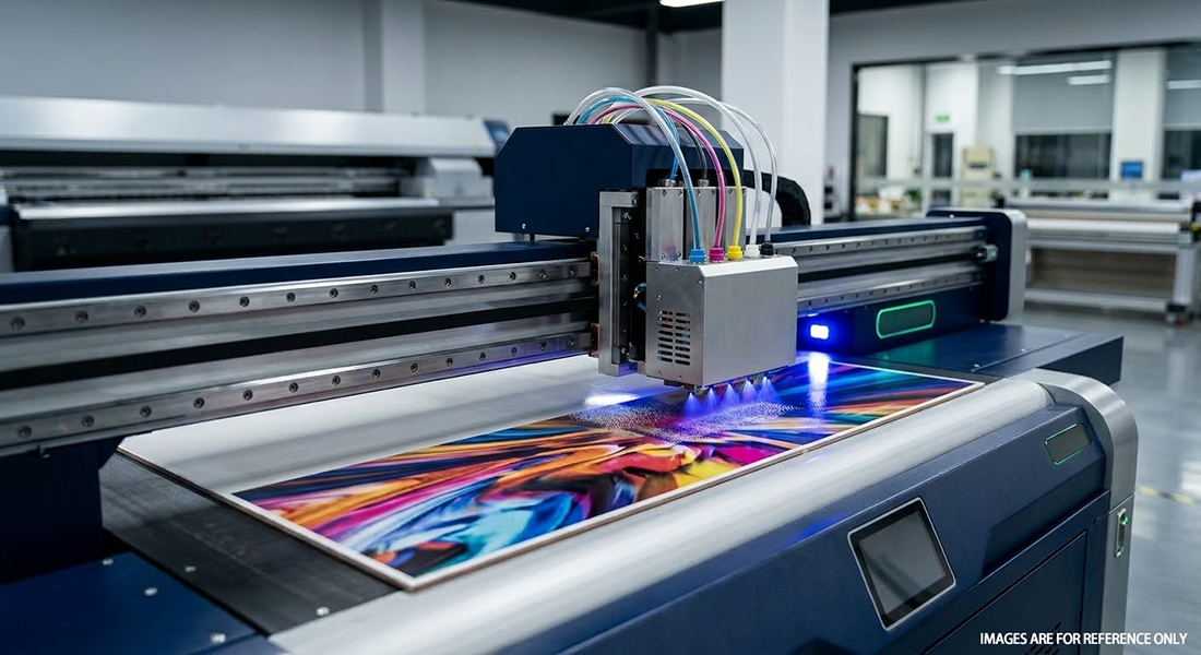 Industrial China UV inkjet flatbed printer with professional formulation UV ink on acrylic