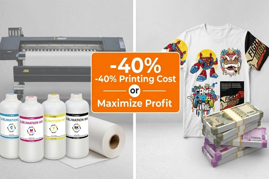 Winnerjet bulk sublimation ink and transfer paper roll helping reduce running costs for Indian printing shops