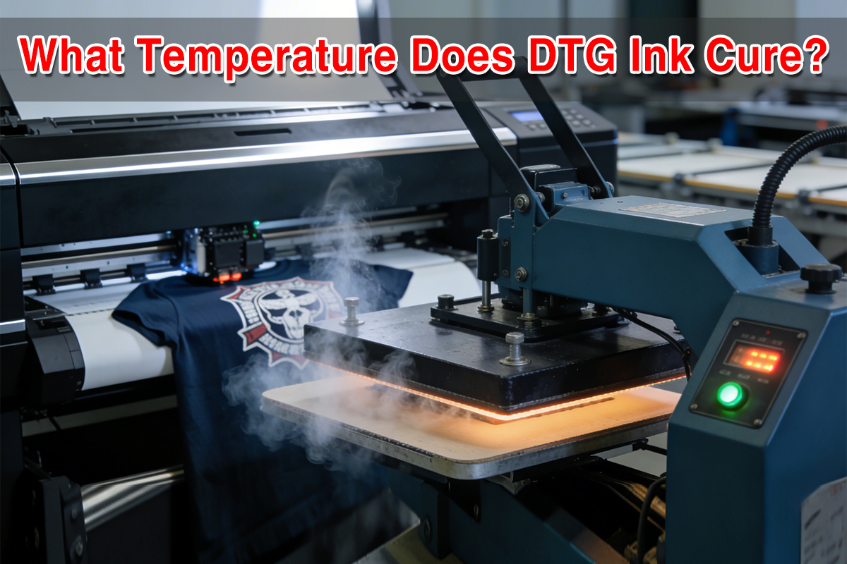 DTG ink curing temperature settings 160C 90s
