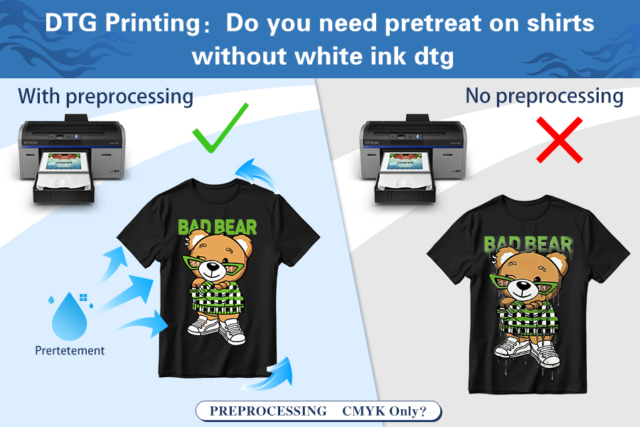 选择DTG Printing: Do You Need Pretreat on Shirts Without White Ink DTG? DTG Printing: Do You Need Pretreat on Shirts Without White Ink DTG?