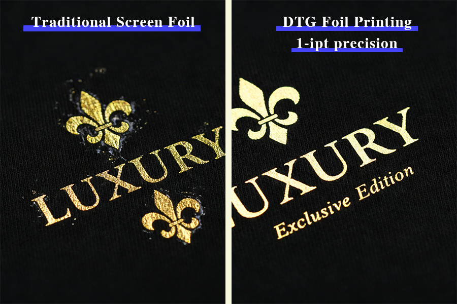 Traditional Screen Foil vs DTG Foil Printing