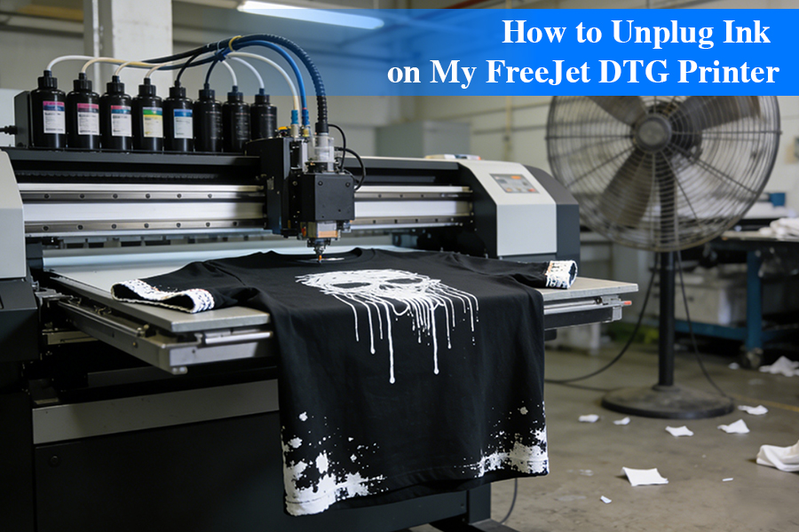 How to Unplug Ink on My FreeJet DTG Printer