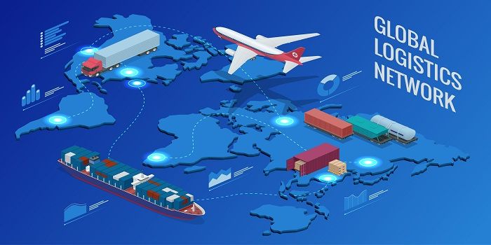 Global printing consumables supply chain and Middle East logistics routes map
