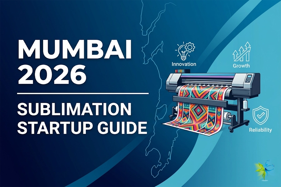 Minimalistic cover banner for Mumbai sublimation printer startup guide 2026 Winnerjet