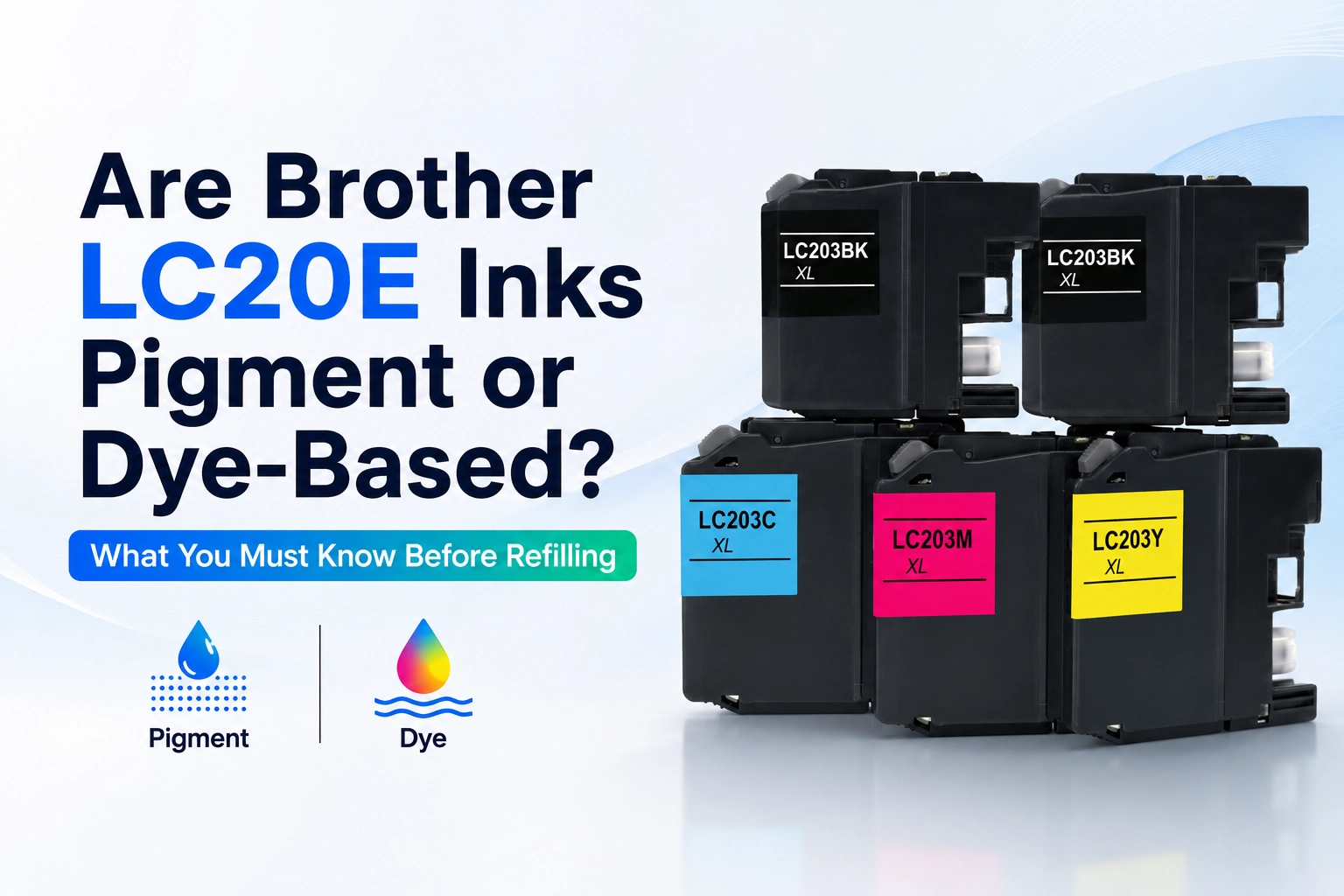 Brother LC20E Pigment and dye Inks