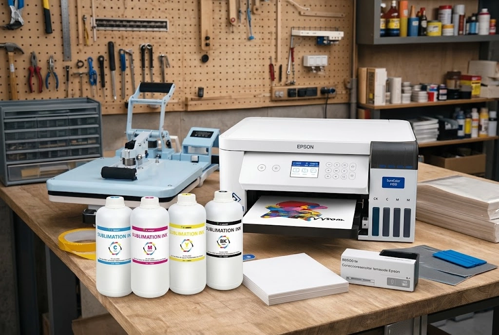 - Sublimation ink and printer in a printing workshop